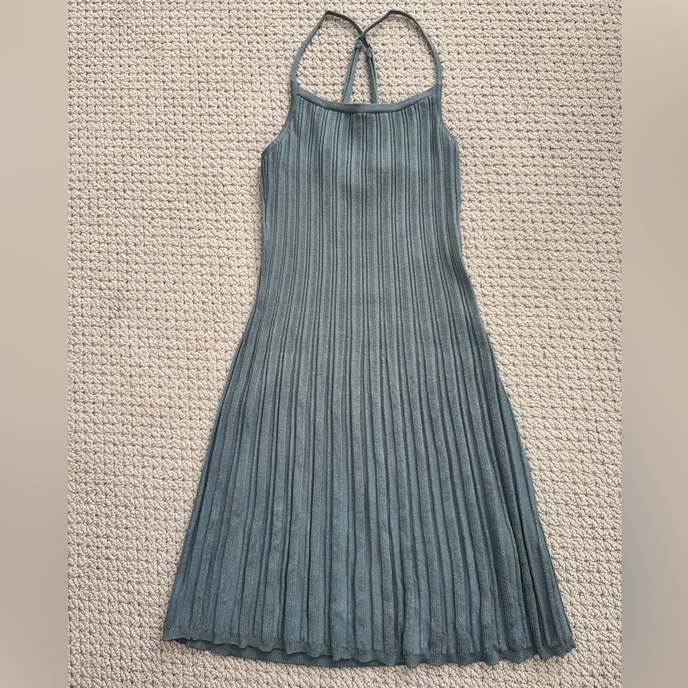 Abercrombie & Fitch Ribbed Blue Mini Dress